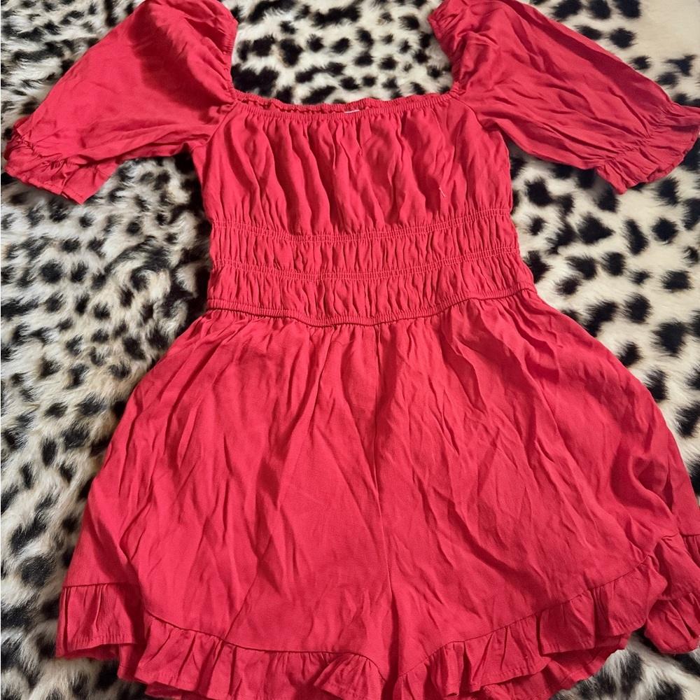 Blue Rain Vibrant Red Garment